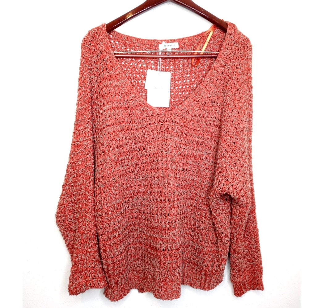 NWT Oversized Knit Burnt Orange Sweater